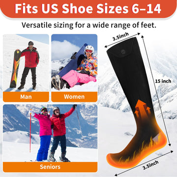 Amortherapie heated socks show full foot warmth and sole coverage for chilly hikes.