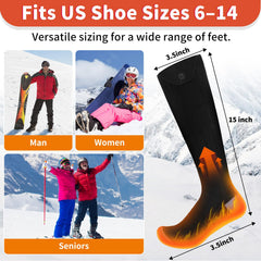 Amortherapie heated socks show full foot warmth and sole coverage for chilly hikes.