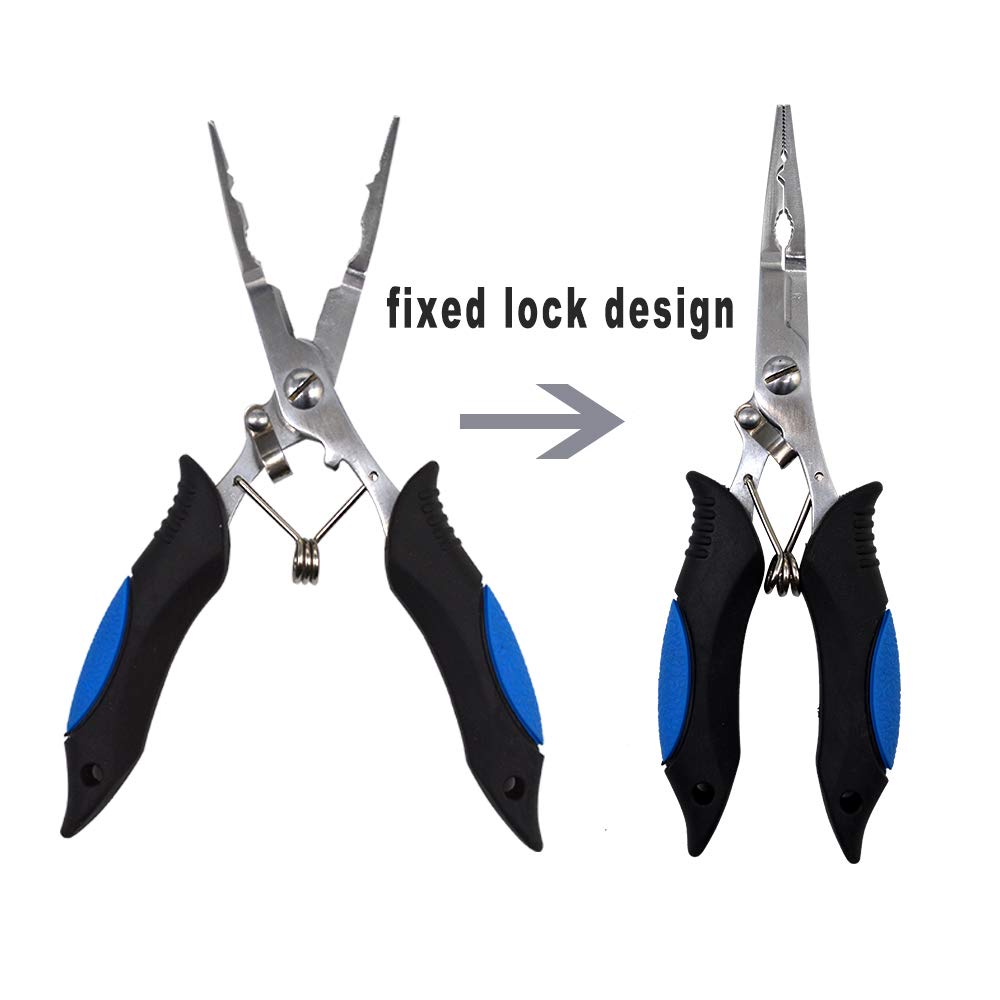 Pliers with hook remover and line cutting features