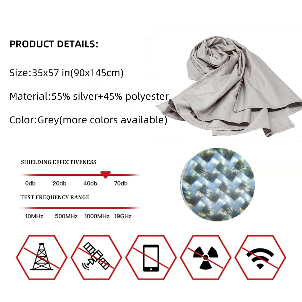 Amradield Faraday Scarf grey color variant complements diverse outfits.