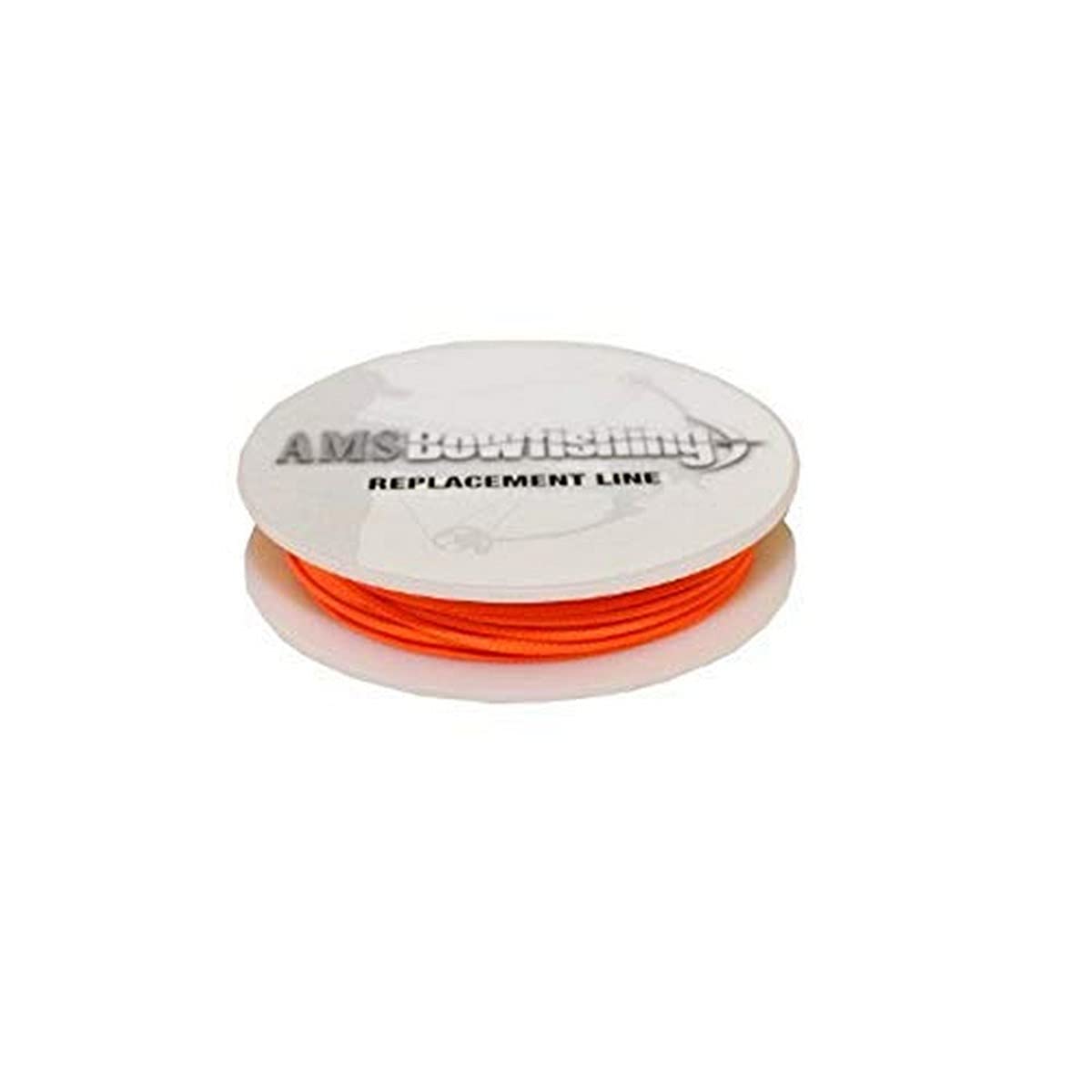 AMS Bowfishing 200 lb braided Dacron line in orange for 25 yards, made in USA