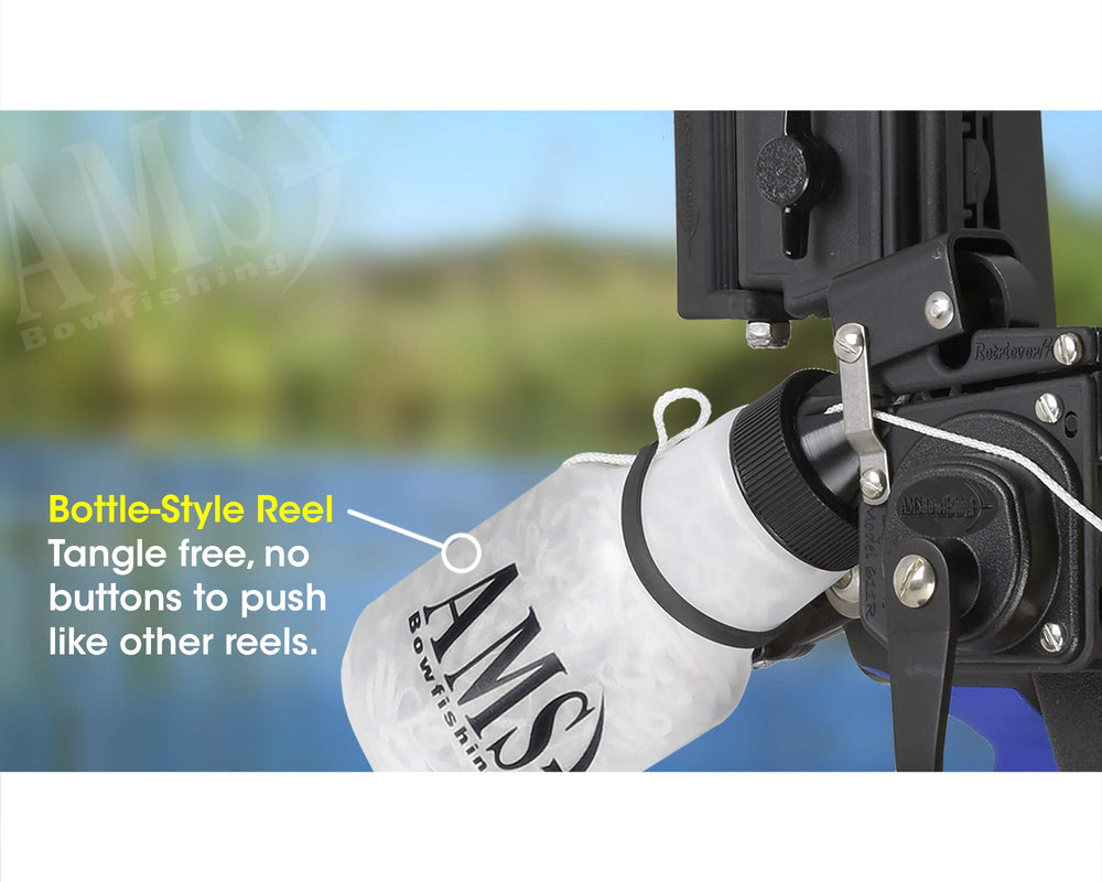 AMS Bowfishing Big Game Reel line-release, smooth operation on tough targets.