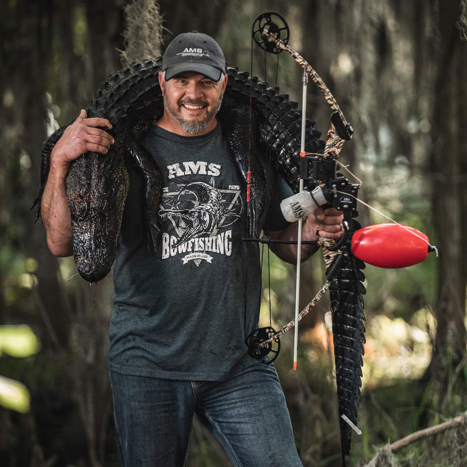 AMS Bowfishing Big Game Reel made in the USA for quality assurance.