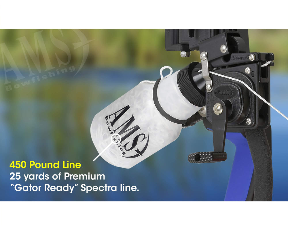 AMS Bowfishing Big Game Reel rubber sleeve enhances trigger safety.