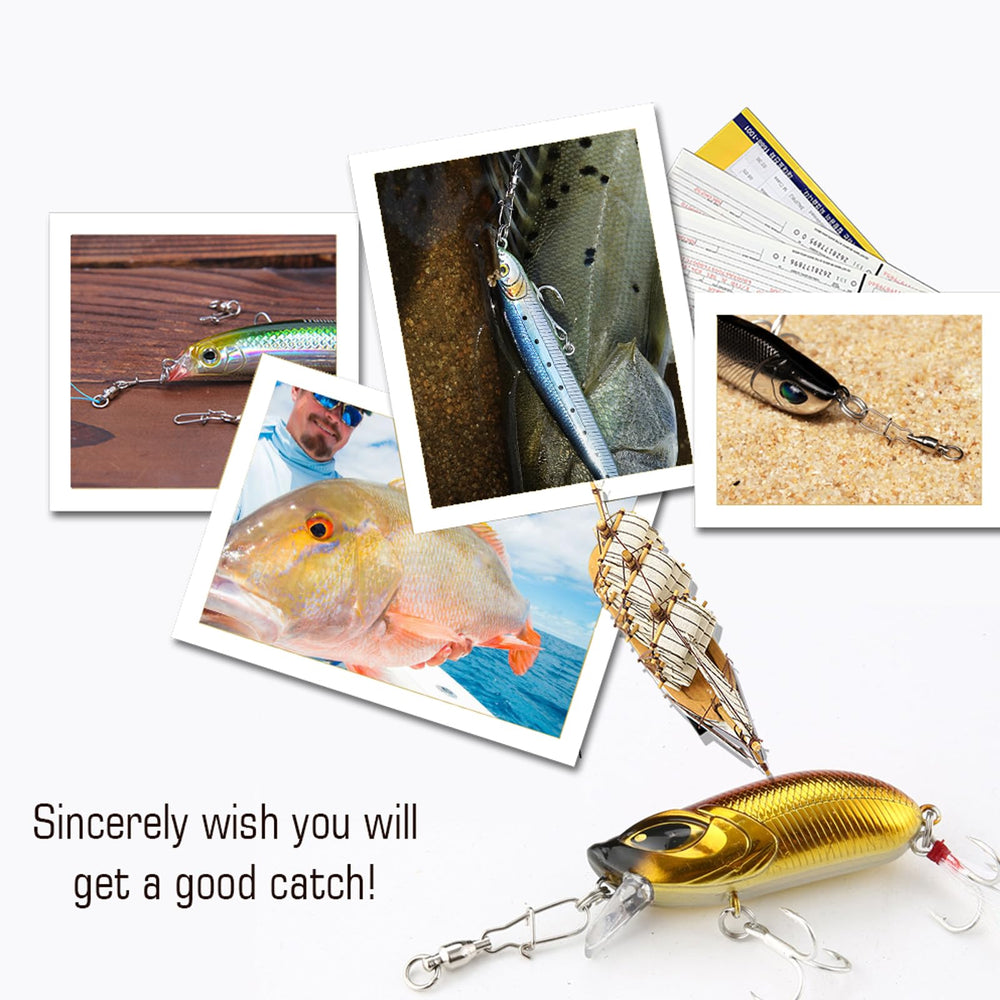 AMYSPORTS 50 pieces 111 lbs swivels ready for varied tackle setups and strong lines.
