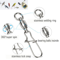 AMYSPORTS Ball bearing swivels with six bearings provide effortless line spins and reduced twist.