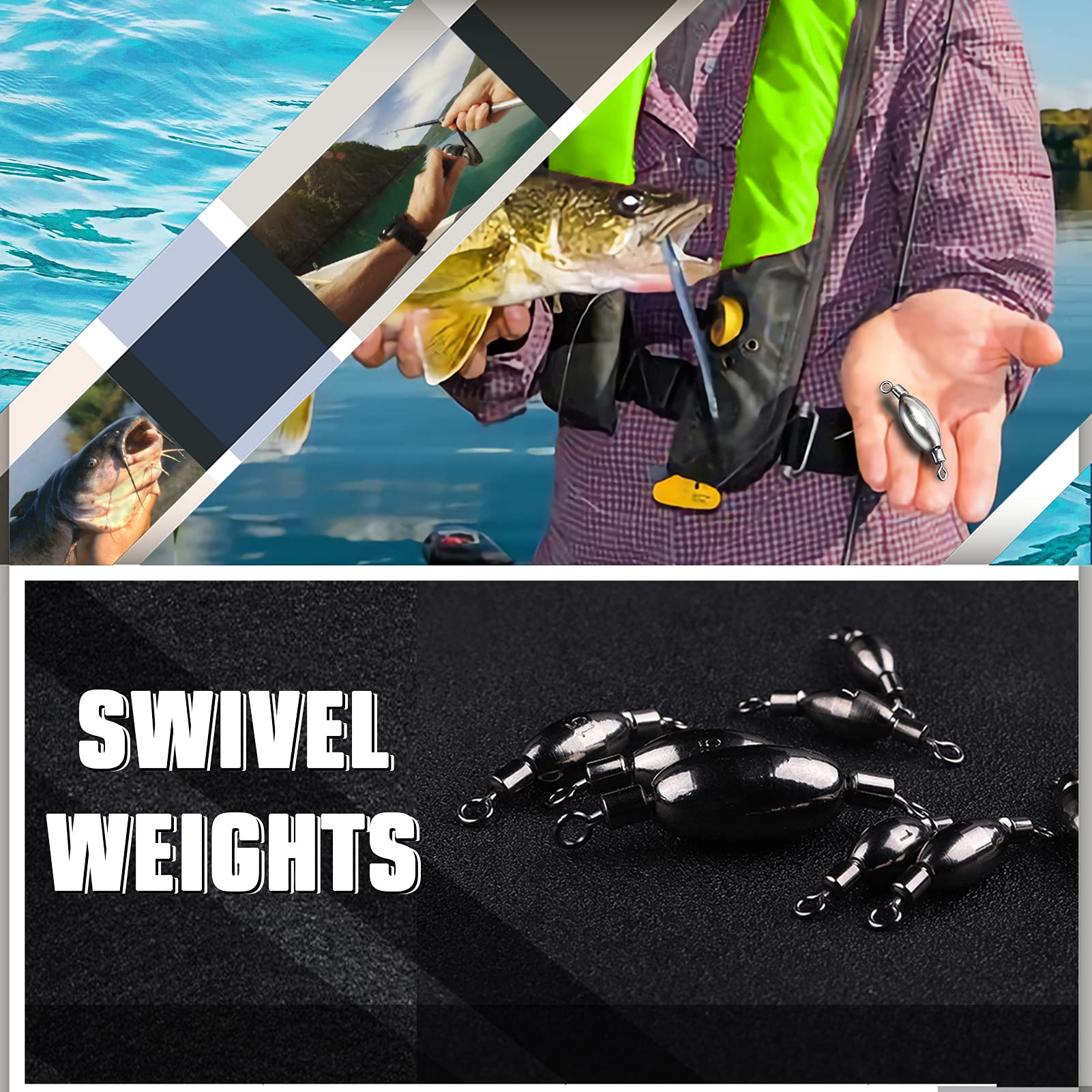Cylindrical drop shot sinker with swivel for easy bait changes