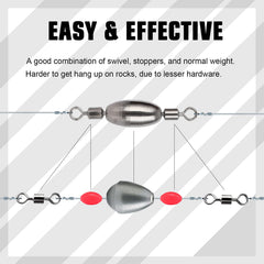 Assorted drop shot sinkers ranging from 0.8 to 1.77 inches