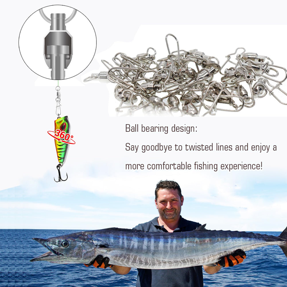 AMYSPORTS Swivels suitable for both saltwater and freshwater gear for versatile fishing applications.