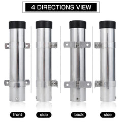 Wall-mounted steel rod holder profile view