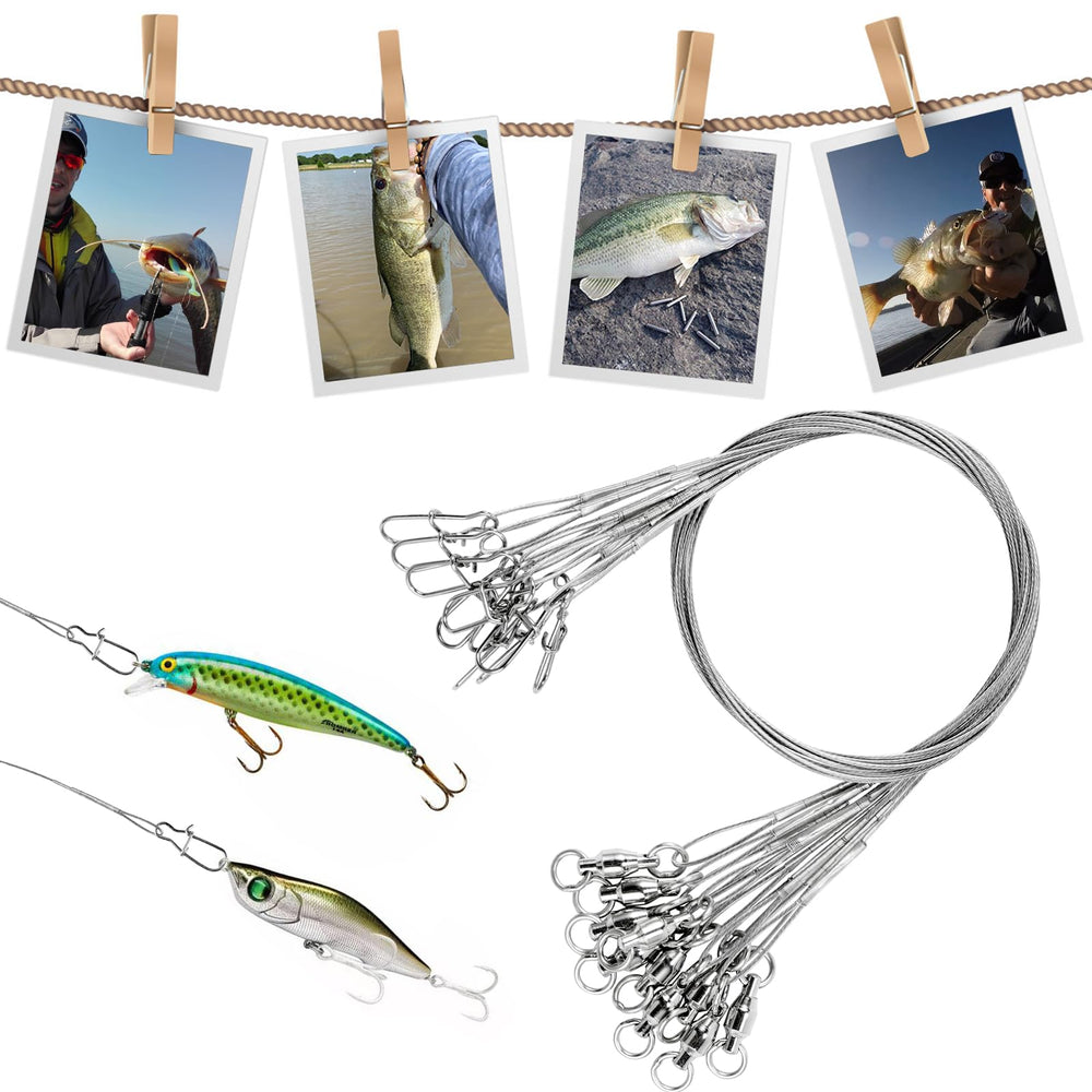 20-piece AMYSPORTS fishing leaders ready to use