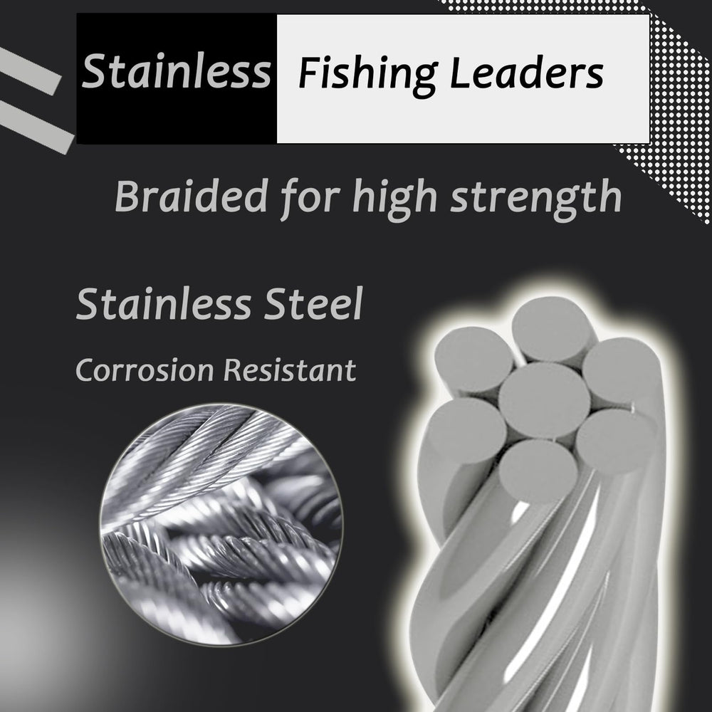 Saltwater/freshwater fishing leader wire 50lb 9.8in with white nickel