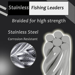 Saltwater/freshwater fishing leader wire 50lb 9.8in with white nickel