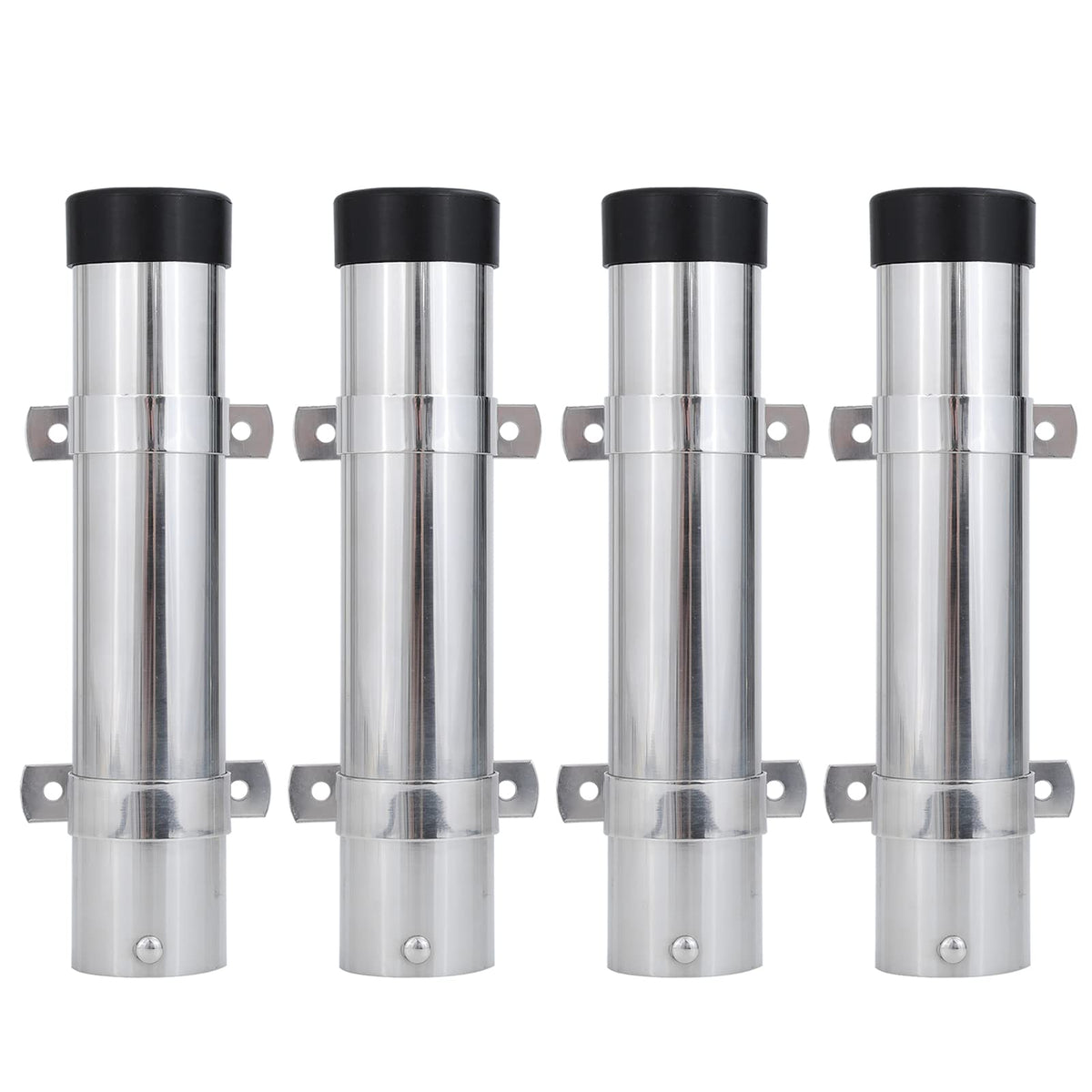 AMYSPORTS stainless steel wall rod holder set, 4 pieces, mounted on wall