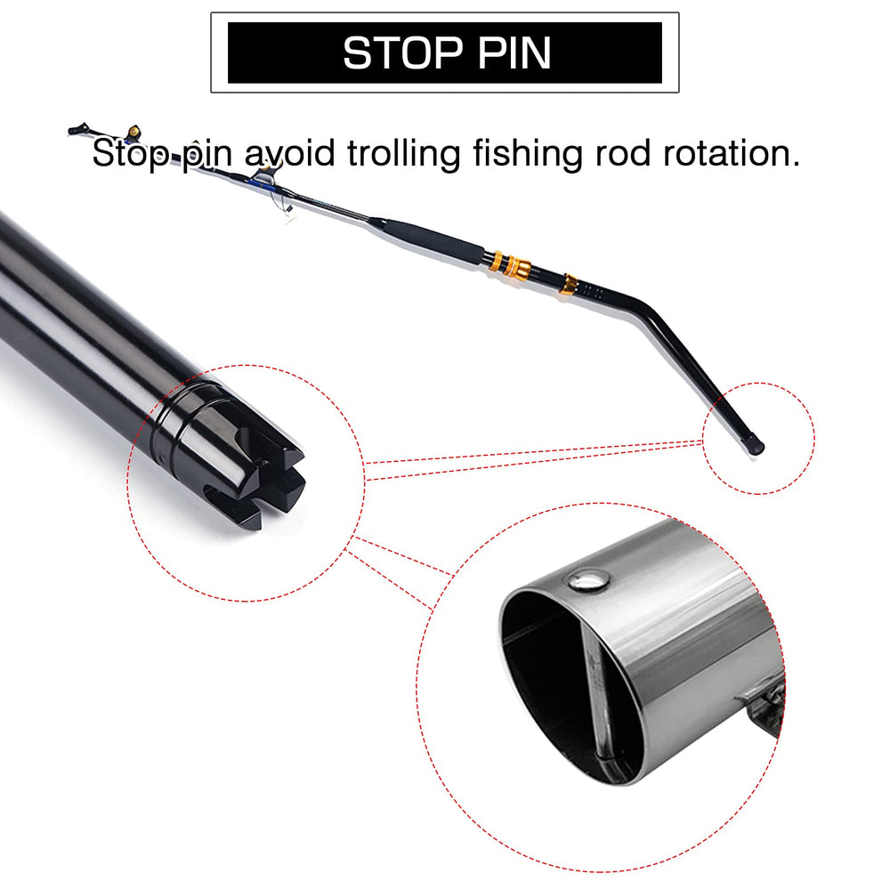 AMYSPORTS locking pin on bottom prevents rod rotation and slipping.