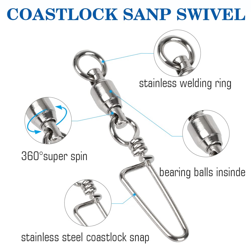 AMYSPORTS corrosion-resistant swivels in saltwater environment indicate long-lasting performance.