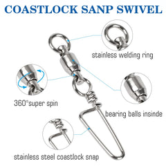 AMYSPORTS corrosion-resistant swivels in saltwater environment indicate long-lasting performance.