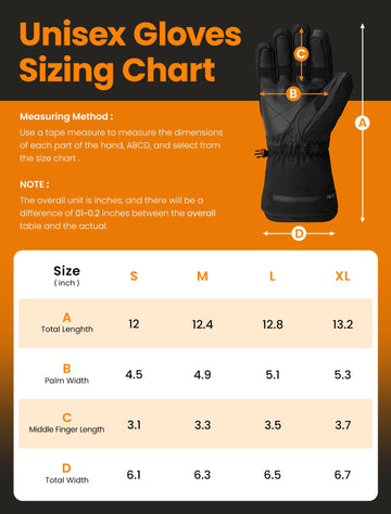 AMZYXH heated gloves with adjustable cuffs for a secure fit