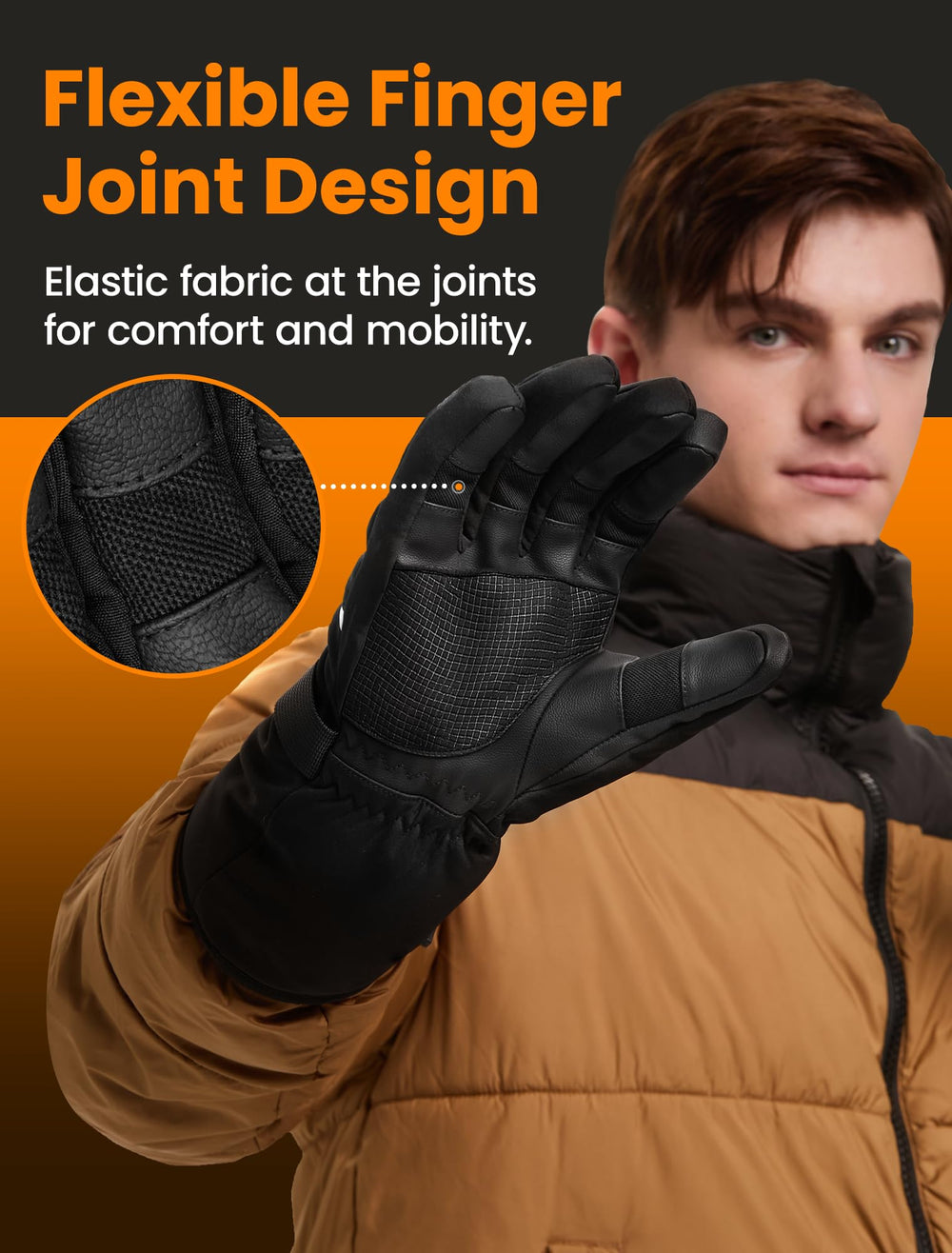 AMZYXH Heated Gloves offer a non-slip grip for secure outdoor handling.