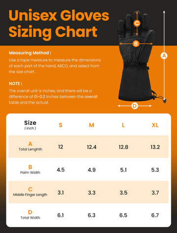 AMZYXH heated gloves non-slip grip with reflective strips for safety