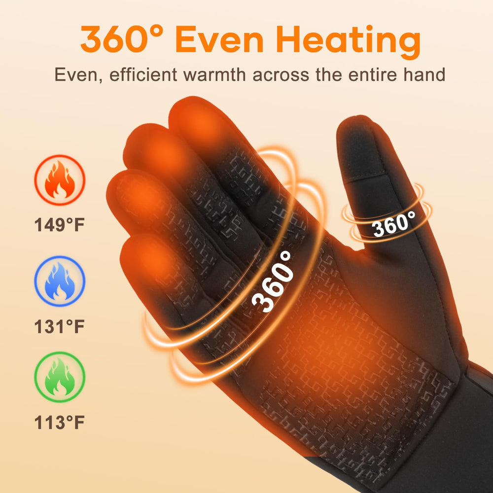 AMZYXH heated gloves featuring a non-slip grip and touchscreen fingertips for dexterity.