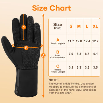 AMZYXH heated gloves demonstrating touchscreen-friendly fingertips for device use.