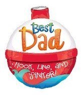 Anagram Best Dad Fishing Bobber 18-inch Mylar Balloon for a playful, durable celebration decoration.