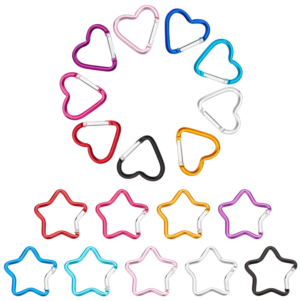 ANATTASOUL heart carabiner clip in aluminum alloy, ideal for securing keys during hikes.