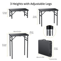 Anbte 2ft table with storage net keeps utensils accessible during camping