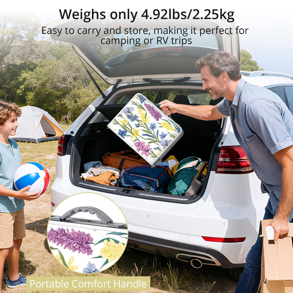 Anbte 2ft folding table aluminum frame provides durability
