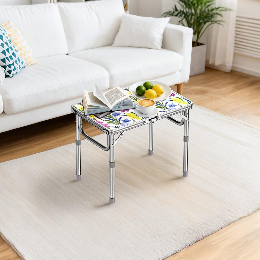 Anbte 2ft folding table floral pattern adds nature-inspired style