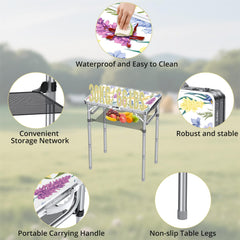 Anbte 2ft folding table storage net keeps utensils organized