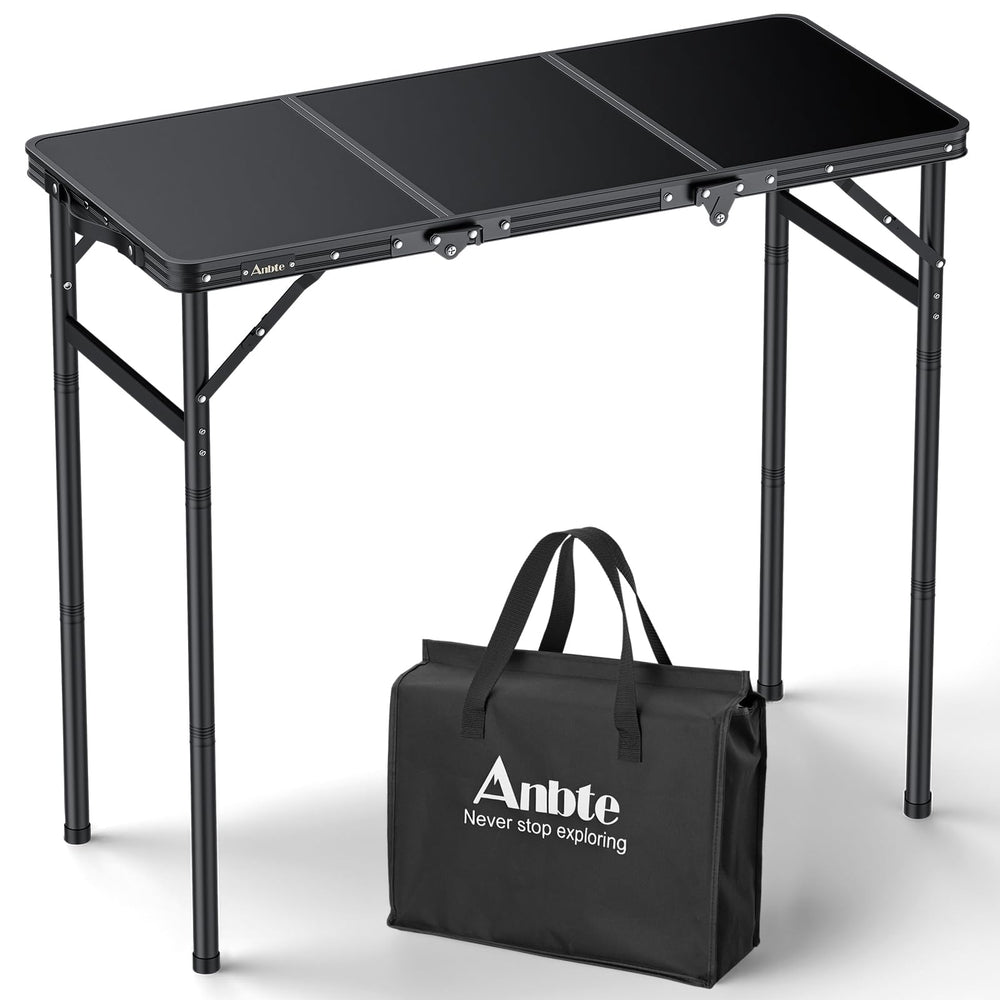 Anbte 3ft tri-fold table top view, spacious 35" dining surface for outdoor dining