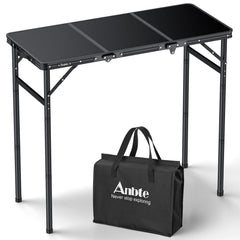 Anbte 3ft tri-fold table top view, spacious 35" dining surface for outdoor dining