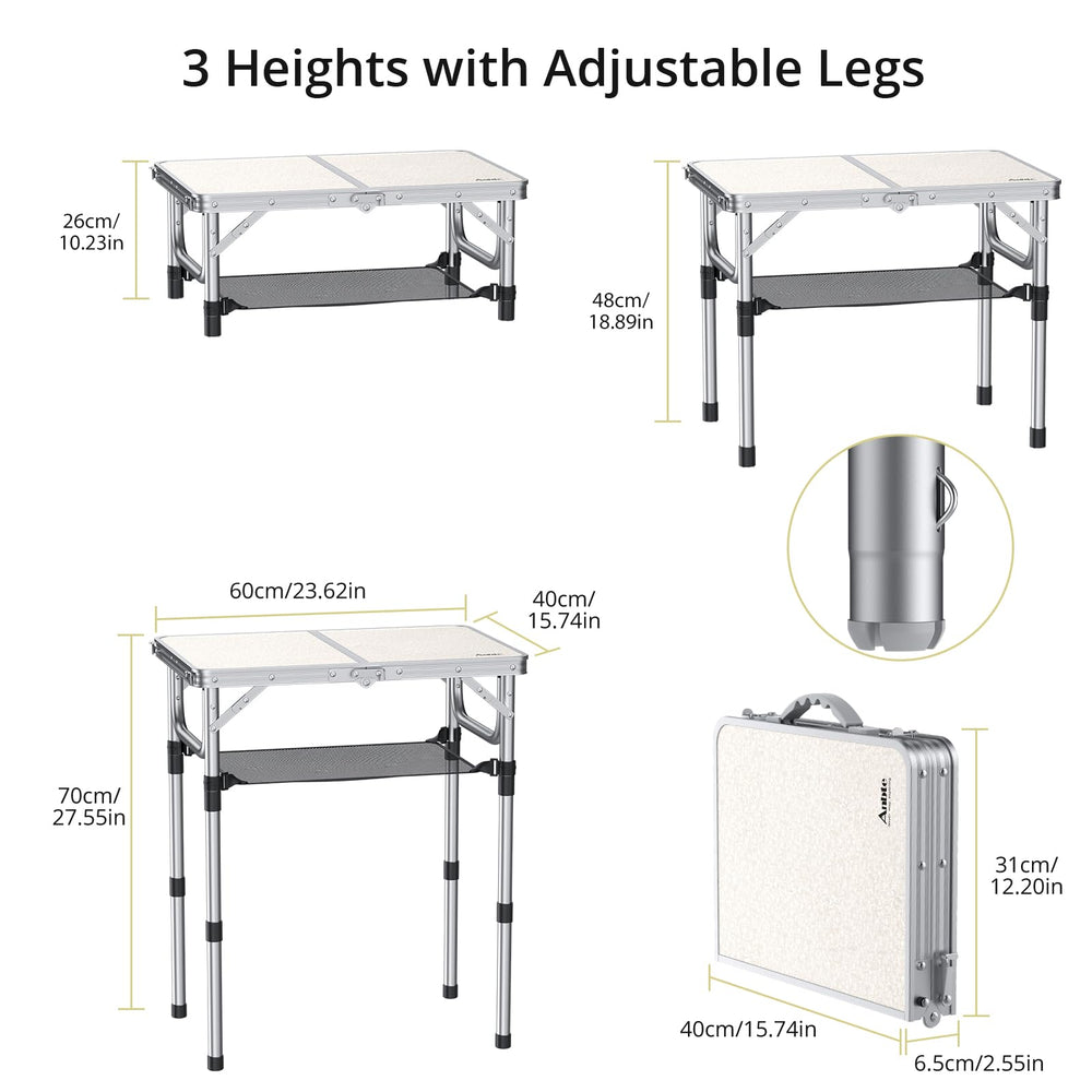 Anbte folding camping table folded briefcase demonstrates portable travel-ready design.