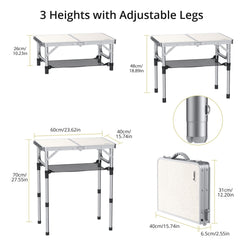 Anbte folding camping table folded briefcase demonstrates portable travel-ready design.