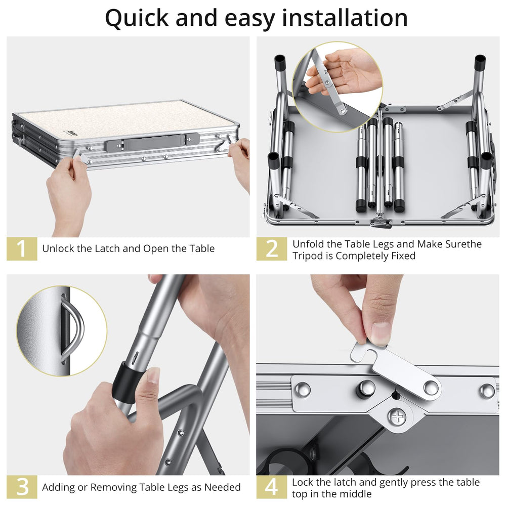 Anbte folding camping table waterproof surface keeps spills manageable outdoors.