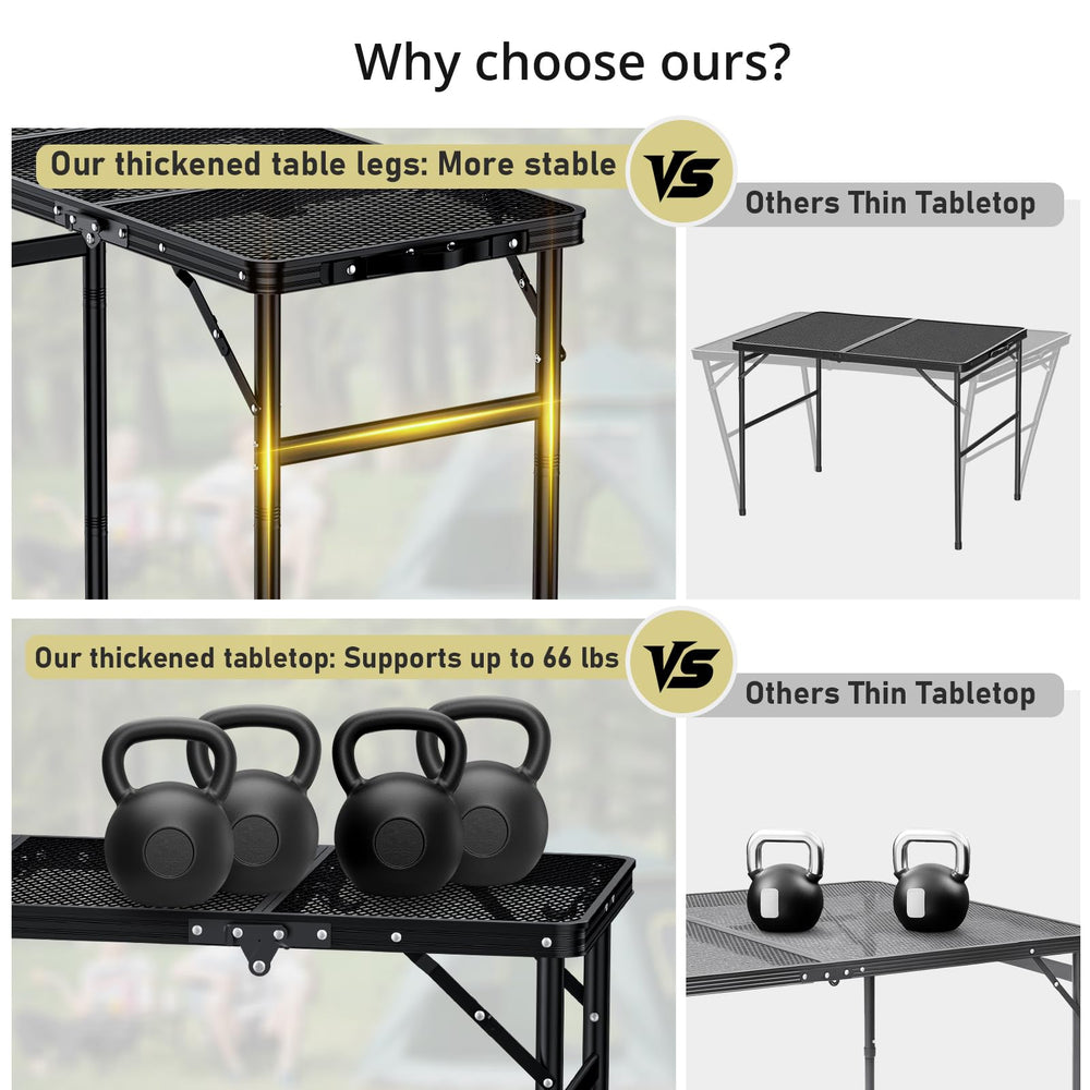 Anbte aluminum frame provides durable support for heavy cookware.