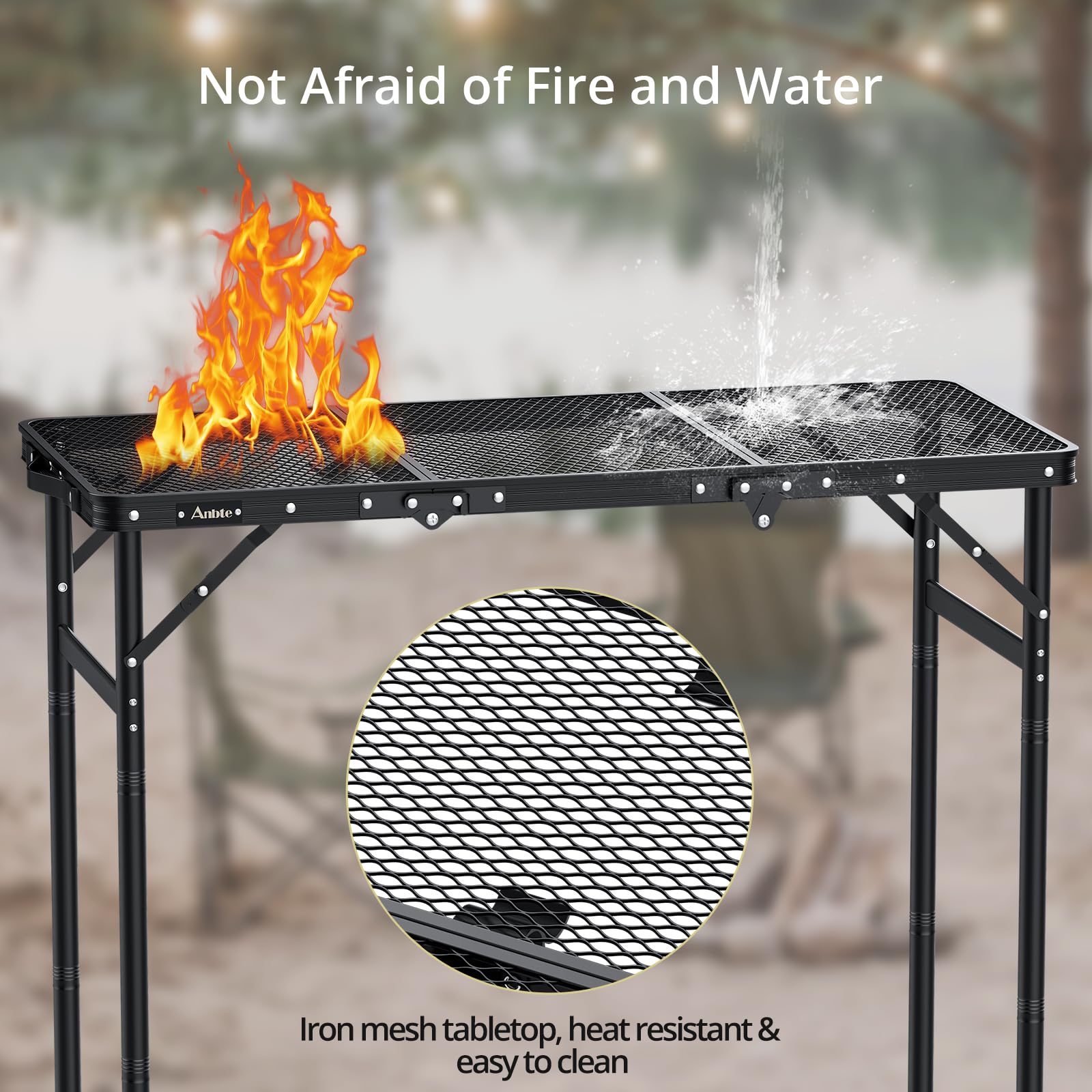 Anbte mesh-top surface resists stains and dries quickly after use.