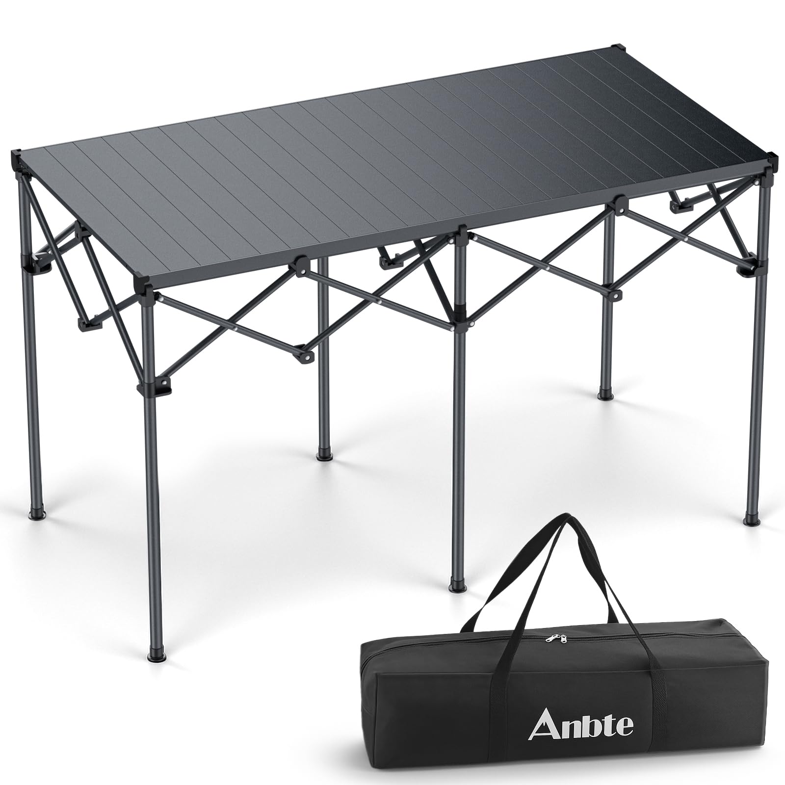 Anbte heavy-duty camping table top view shows spacious 48-inch surface for group dining