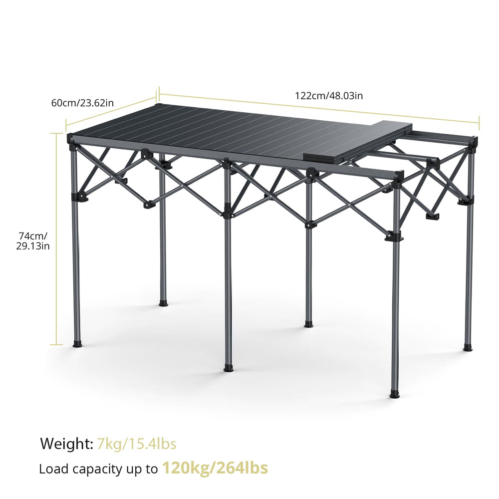 Anbte heavy-duty camping table central reinforcement highlights stability under heavy gear
