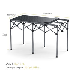Anbte heavy-duty camping table central reinforcement highlights stability under heavy gear