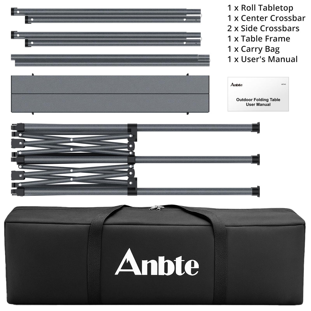 Anbte heavy-duty camping table compact transport aids convenient outdoor setups