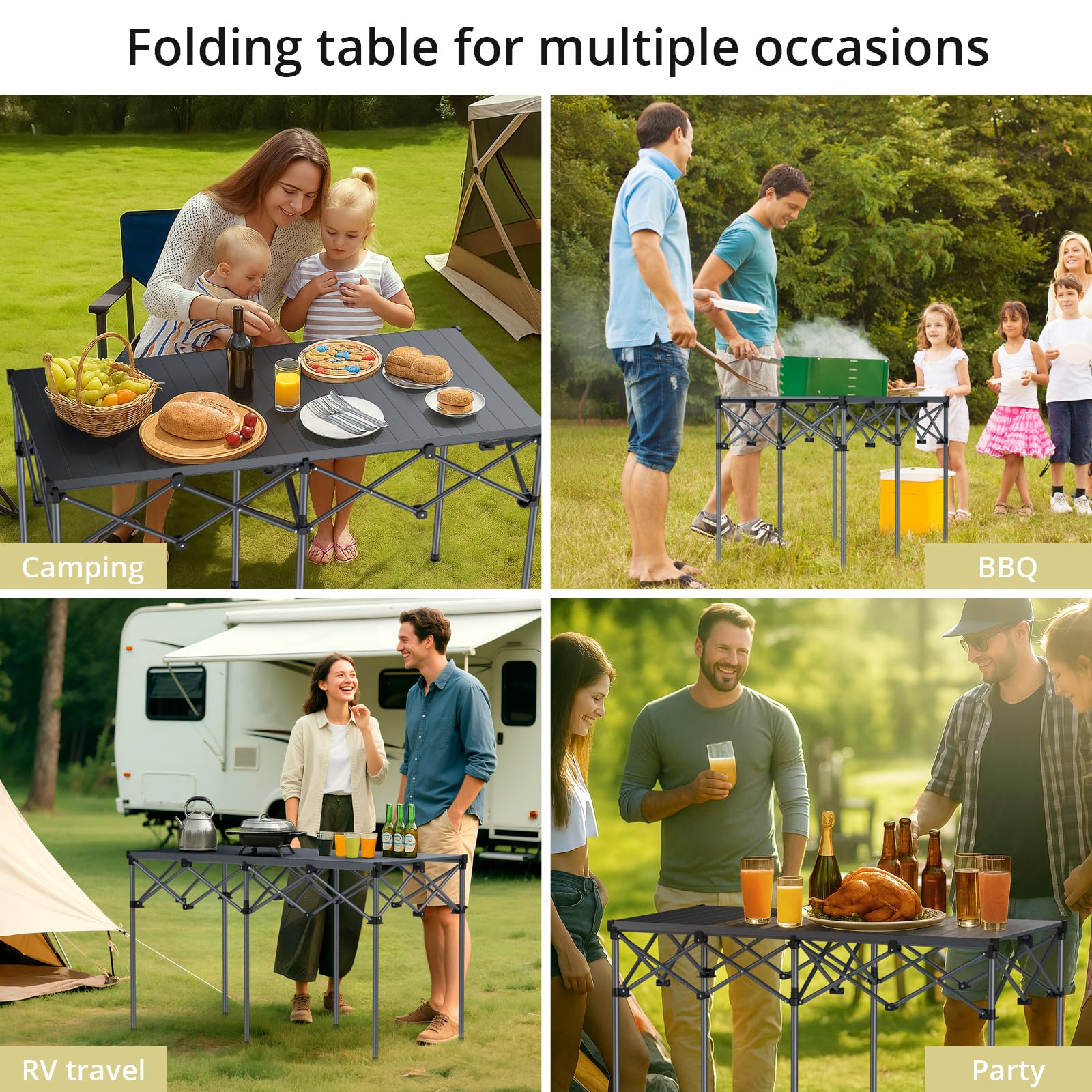 Anbte heavy-duty camping table waterproof design stands up to weather and cleanup