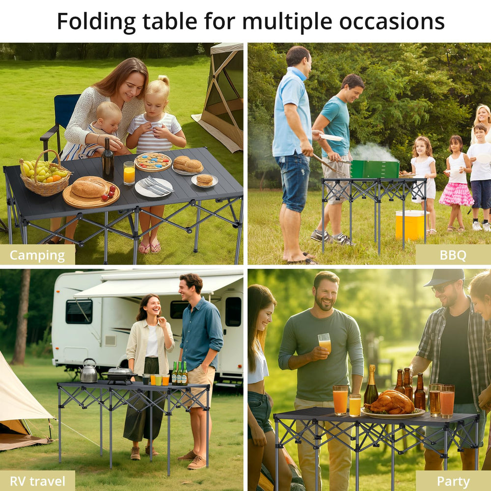 Anbte heavy-duty camping table waterproof design stands up to weather and cleanup