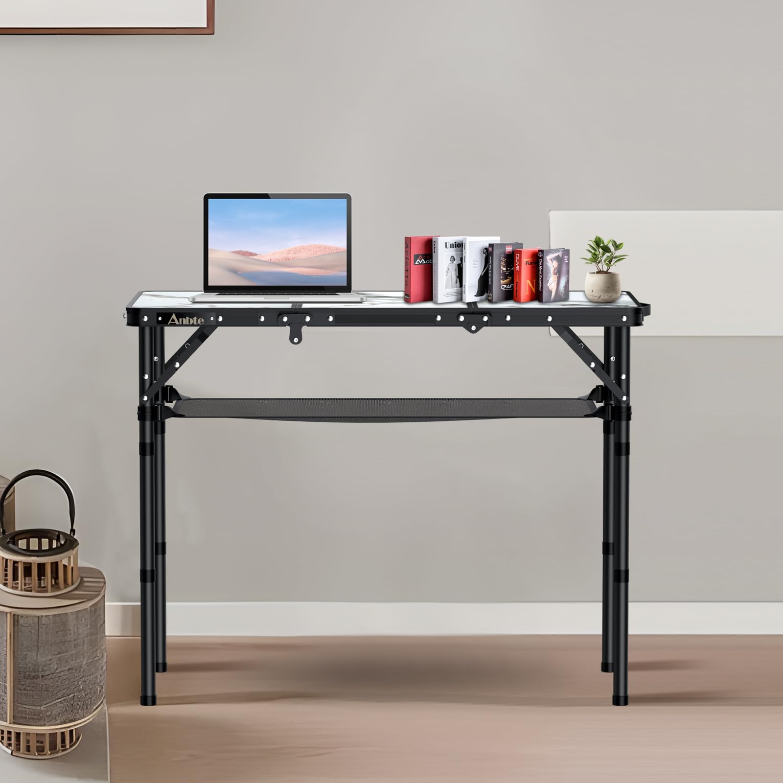 Anbte adjustable height positions showing ten, nineteen, and twenty-seven point five inches.