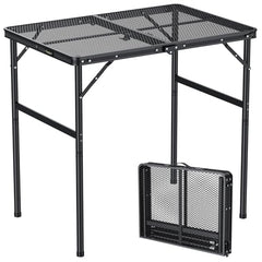Anbte portable grill table folded compact for easy carry and storage.