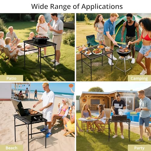 Anbte portable grill table ideal for outdoor use and cooking setup.