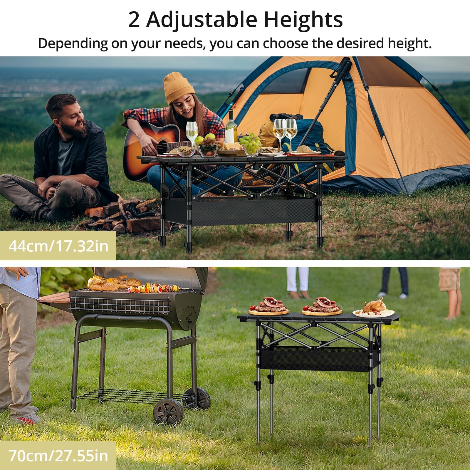 Anbte roll-top table under-storage mesh keeps essentials organized