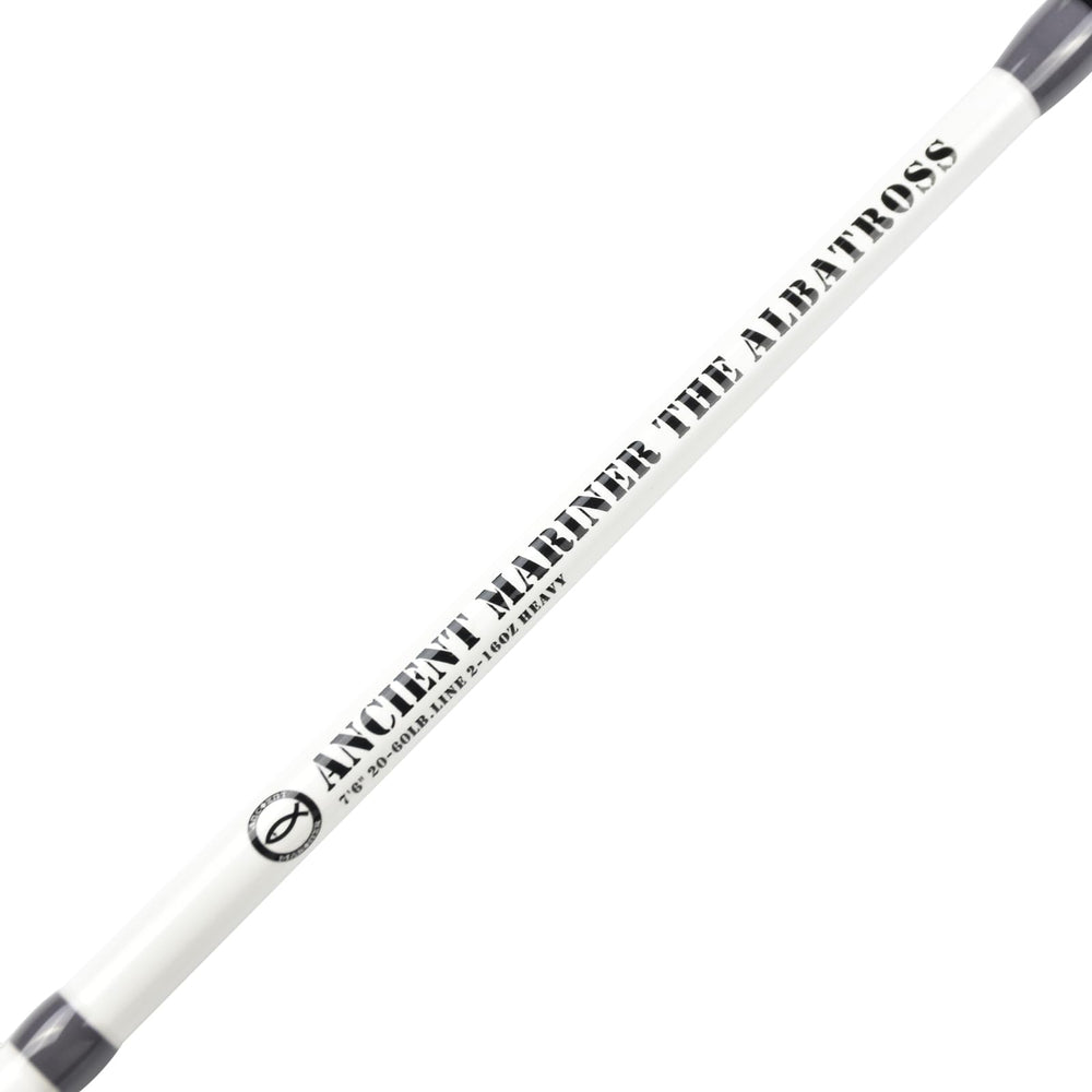 ANCIENT MARINER Albatross Catfish Rod in 1-piece design for easy transport.